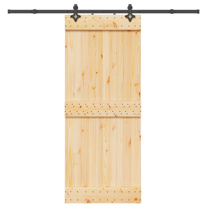 vidaXL Sliding Door NARVIK Natural and Black 85 x 210 cm (213.5 cm)