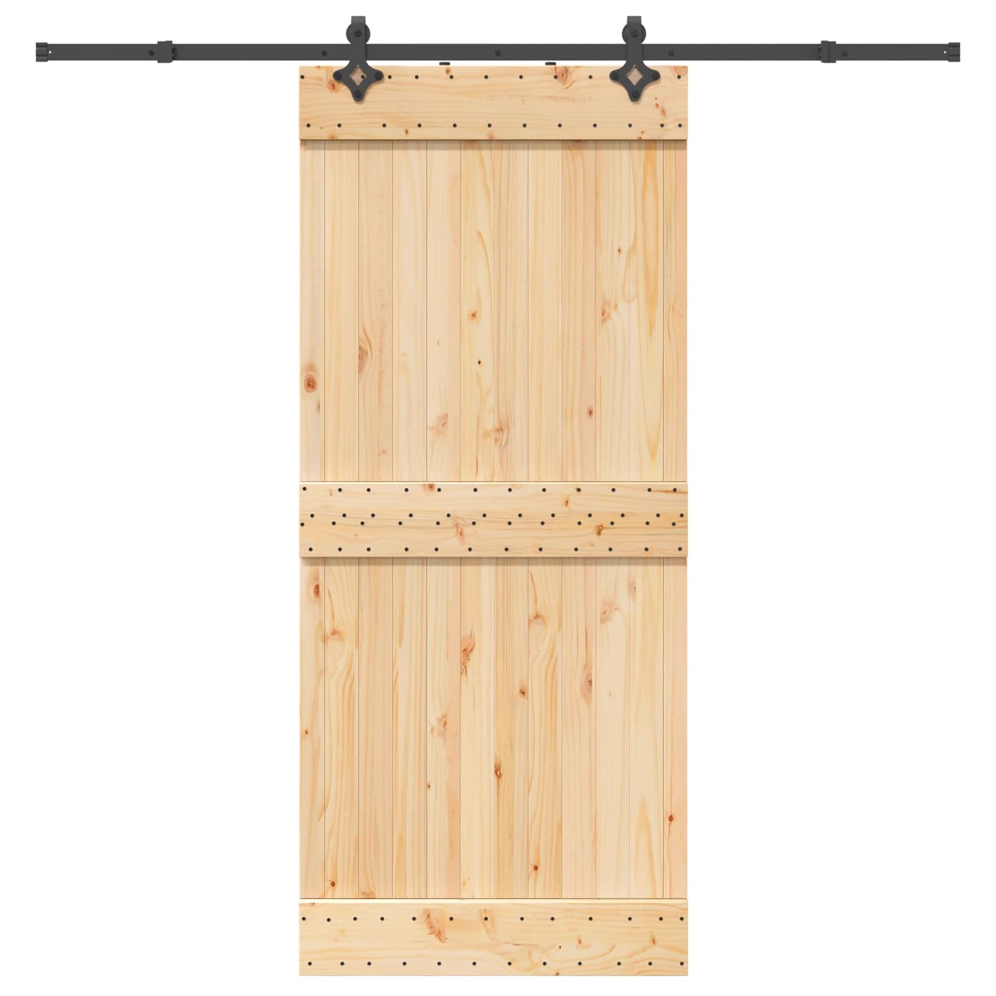 vidaXL Sliding Door NARVIK Natural and Black 90 x 210 cm (213.5 cm)