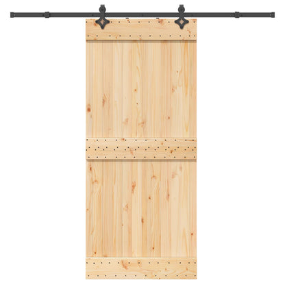 vidaXL Sliding Door NARVIK Natural and Black 90 x 210 cm (213.5 cm)