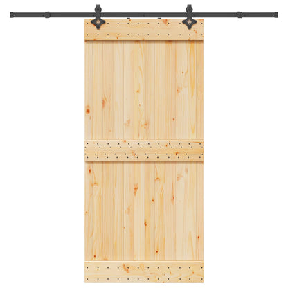 vidaXL Sliding Door NARVIK Natural and Black 95 x 210 cm (213.5 cm)