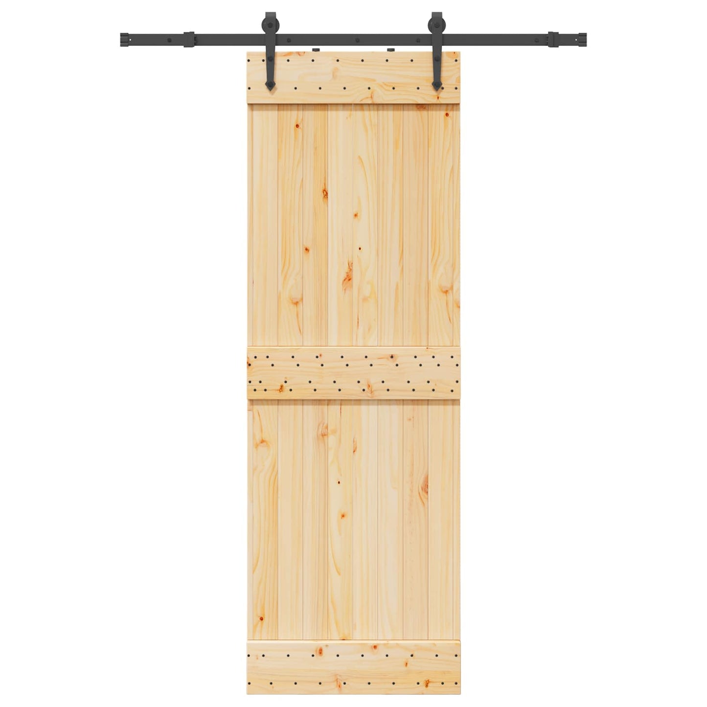 vidaXL Sliding Door NARVIK Natural and Black 70 x 210 cm (152.5 cm)