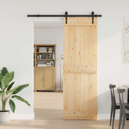 vidaXL Sliding Door NARVIK Natural and Black 80 x 210 cm (152.5 cm)