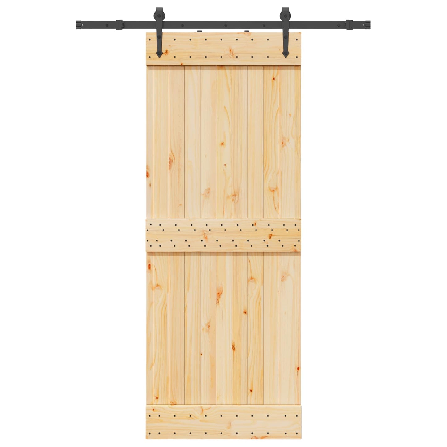 vidaXL Sliding Door NARVIK Natural and Black 80 x 210 cm (152.5 cm)