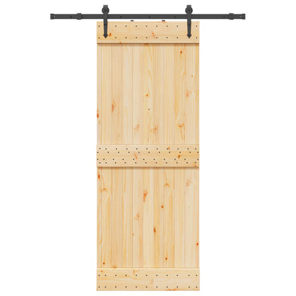 vidaXL Sliding Door NARVIK Natural and Black 80 x 210 cm (152.5 cm)