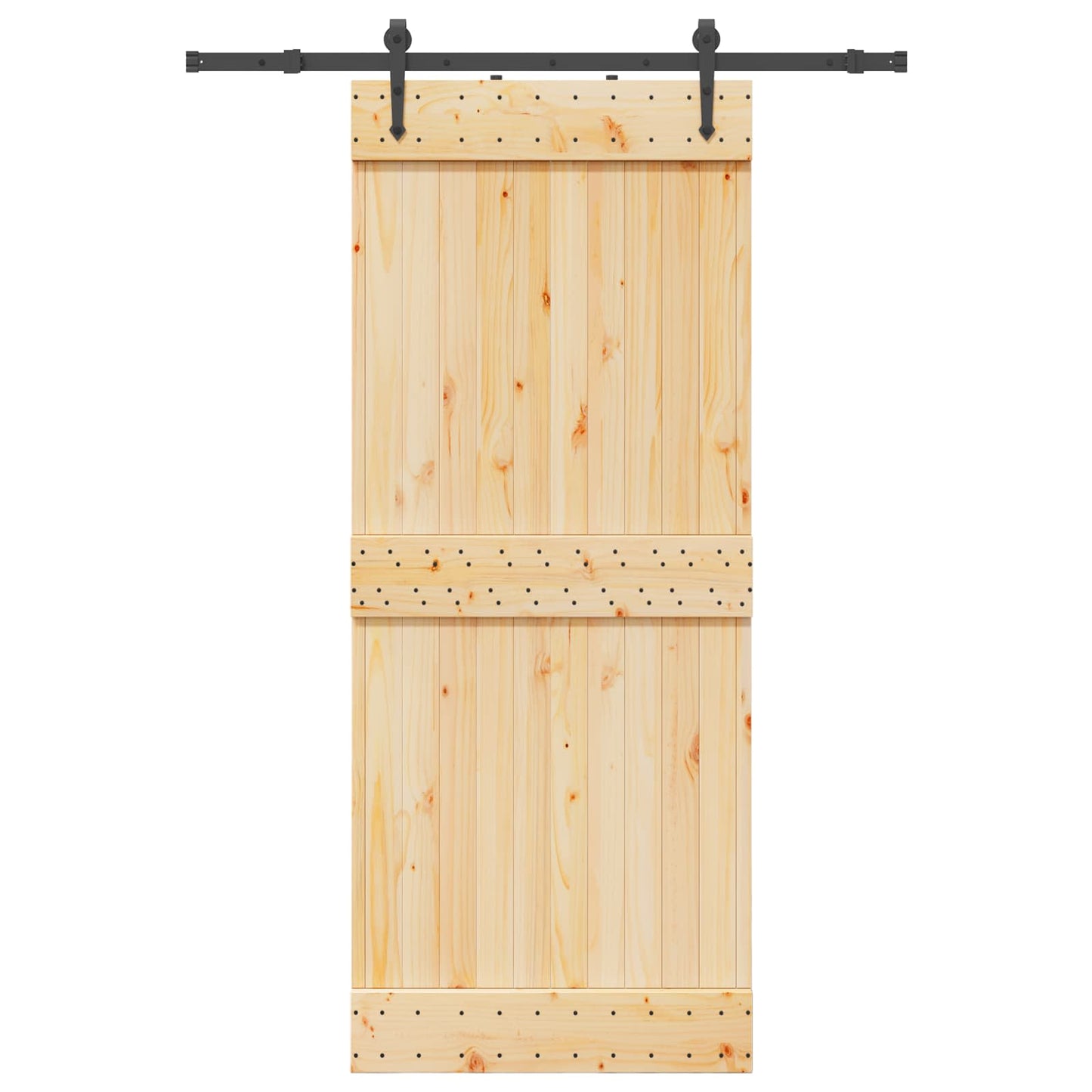 vidaXL Sliding Door NARVIK Natural and Black 85 x 210 cm (152.5 cm)