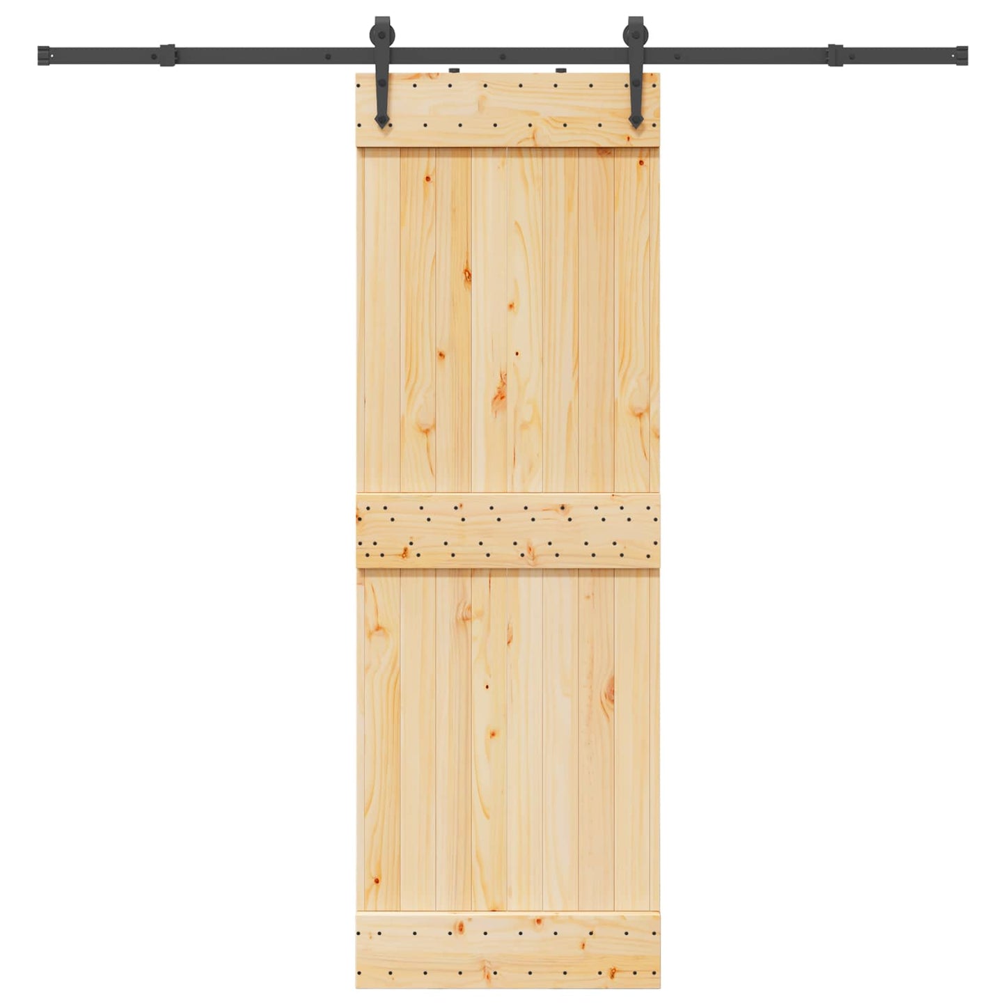 vidaXL Sliding Door NARVIK Natural and Black 70 x 210 cm (213.5 cm)