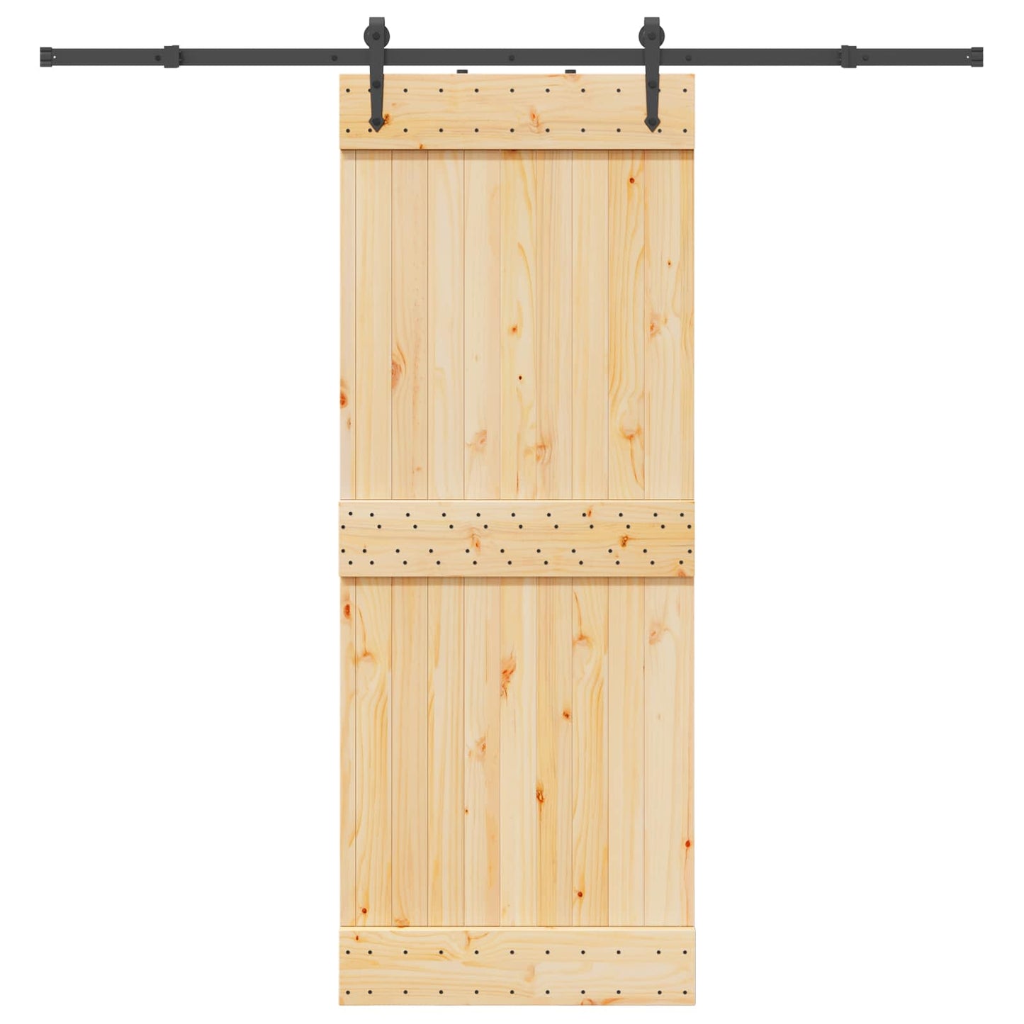 vidaXL Sliding Door NARVIK Natural and Black 80 x 210 cm (213.5 cm)