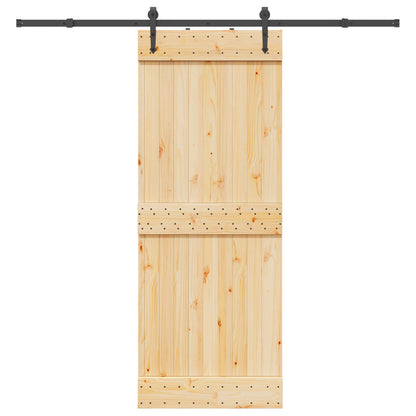 vidaXL Sliding Door NARVIK Natural and Black 80 x 210 cm (213.5 cm)