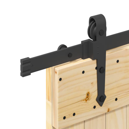 vidaXL Sliding Door NARVIK Natural and Black 85 x 210 cm (213.5 cm)