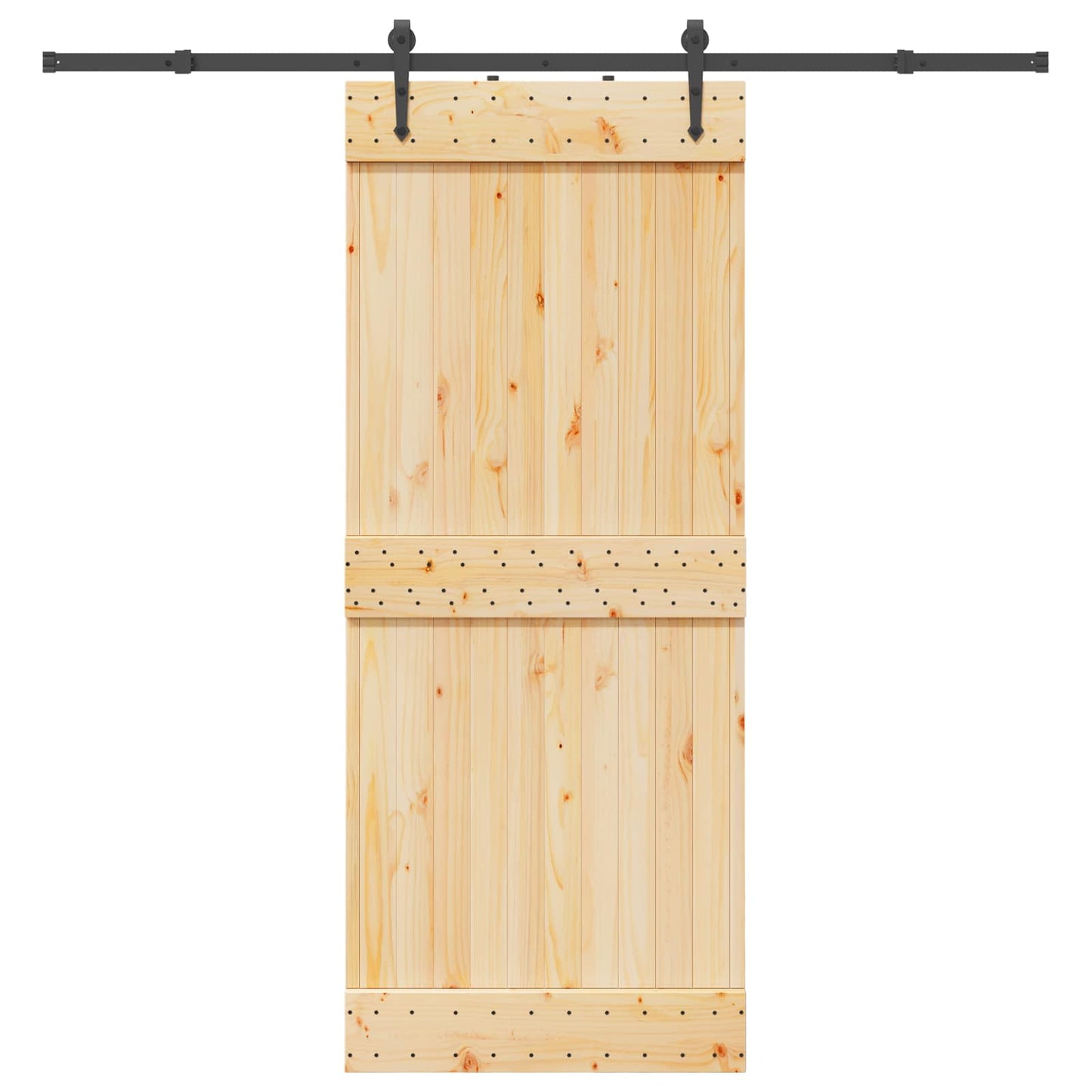 vidaXL Sliding Door NARVIK Natural and Black 85 x 210 cm (213.5 cm)