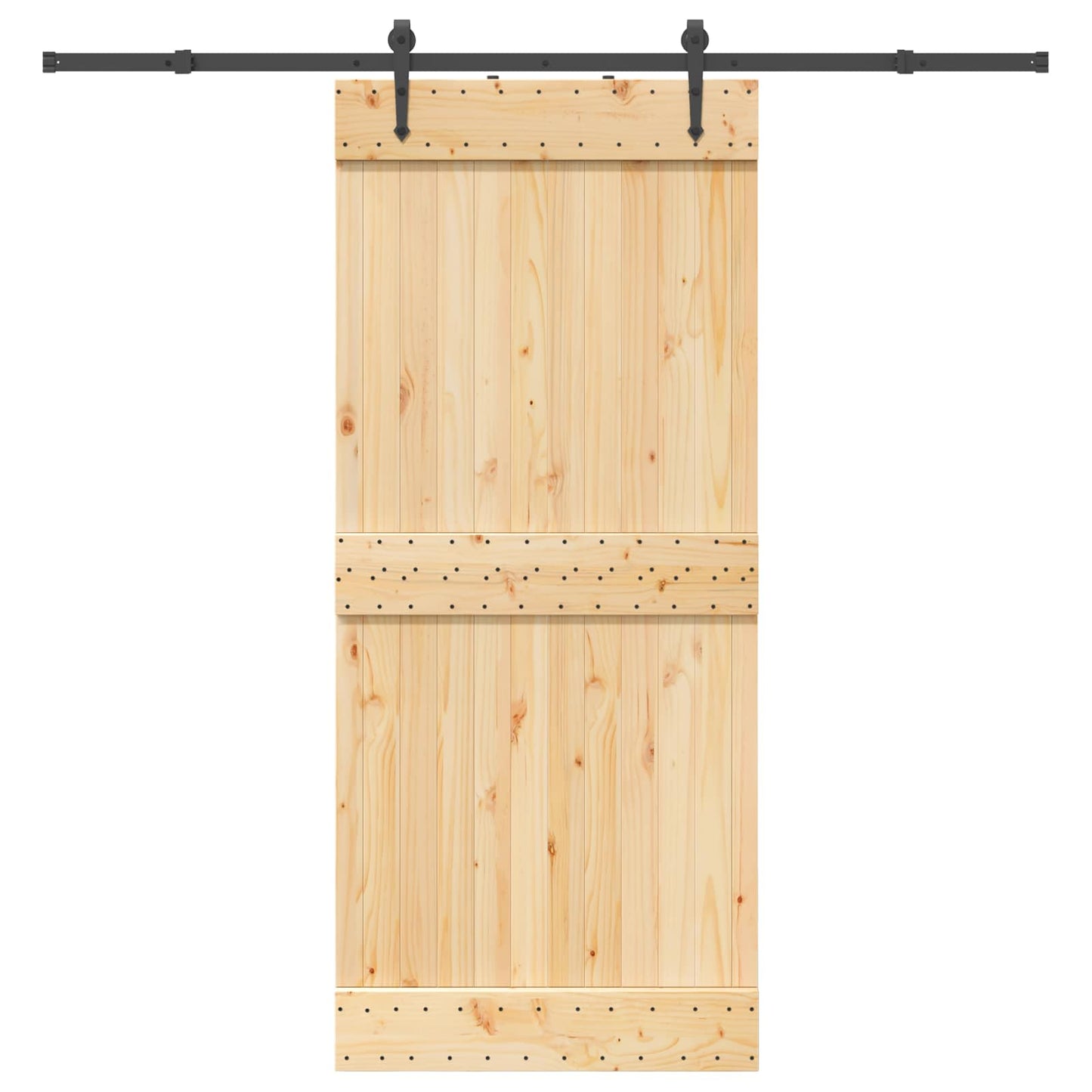 vidaXL Sliding Door NARVIK Natural and Black