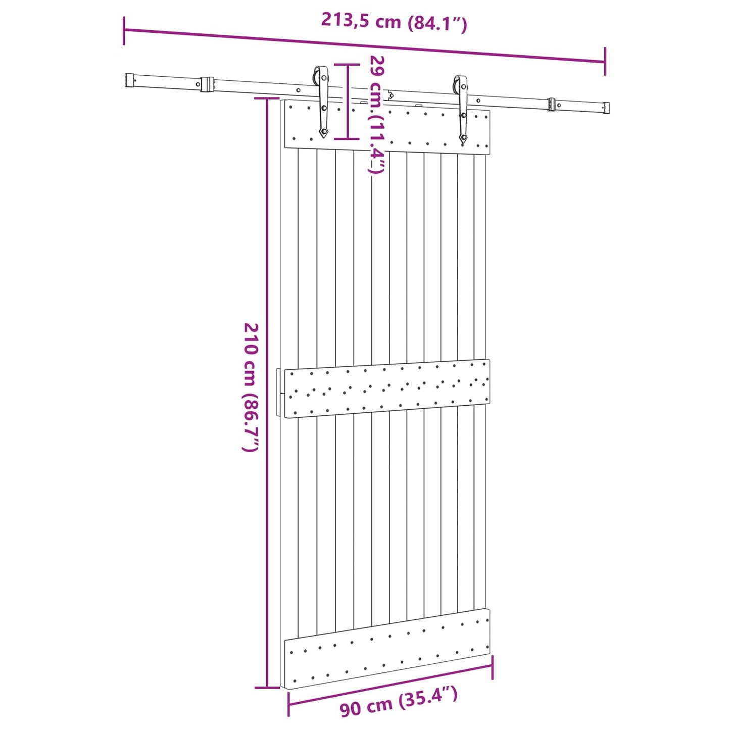 vidaXL Sliding Door NARVIK Natural and Black