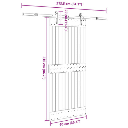 vidaXL Sliding Door NARVIK Natural and Black
