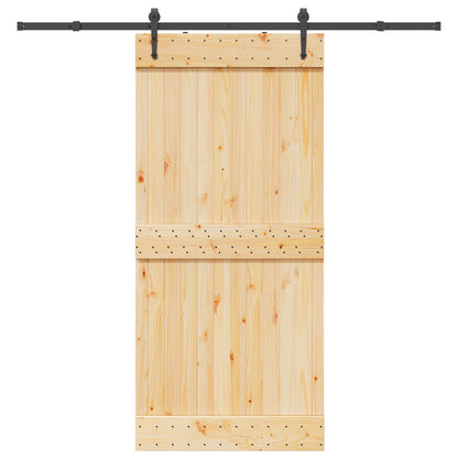 vidaXL Sliding Door NARVIK Natural and Black 95 x 210 cm (213.5 cm)