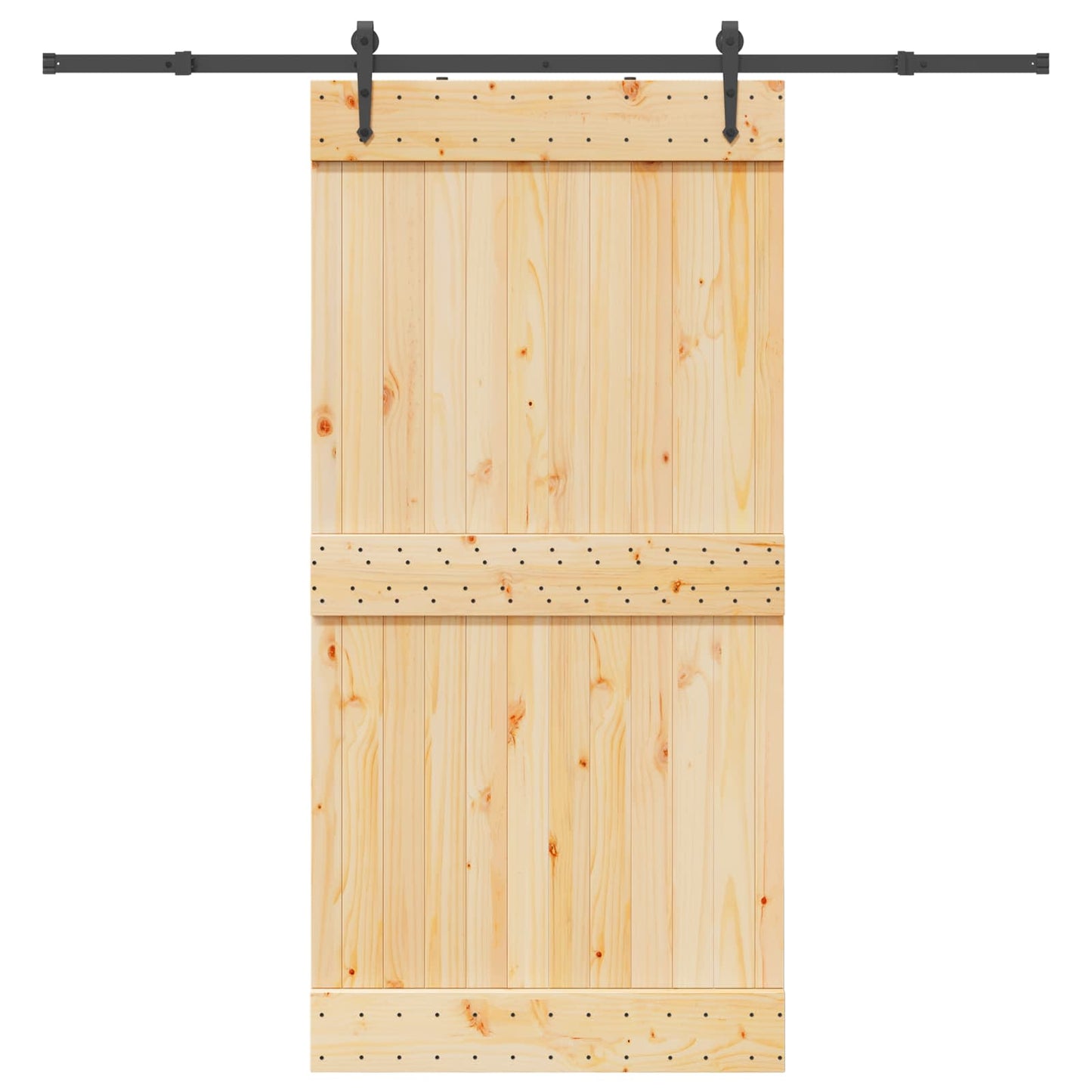 vidaXL Sliding Door NARVIK Natural and Black