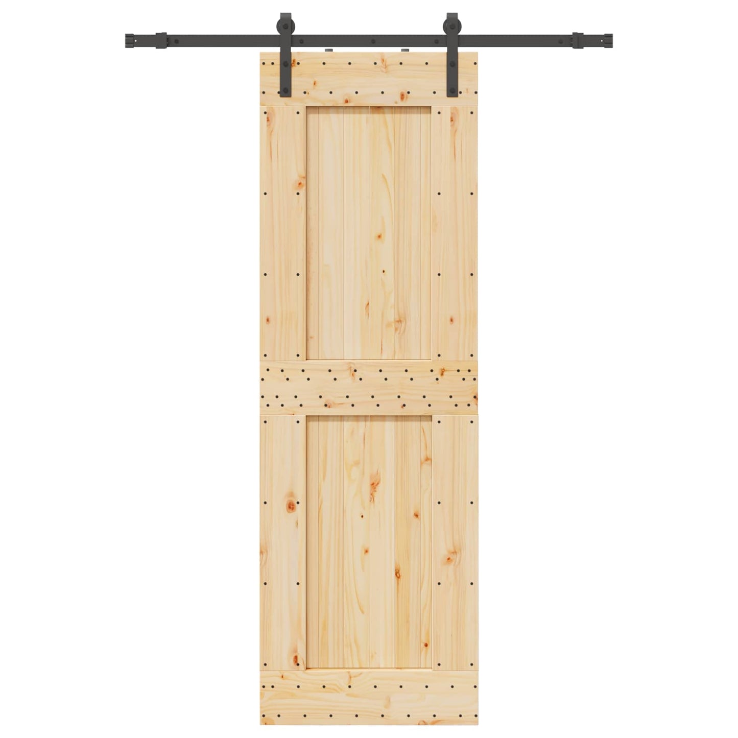 vidaXL Sliding Door NARVIK Natural and Black 70 x 210 cm (152.5 cm)