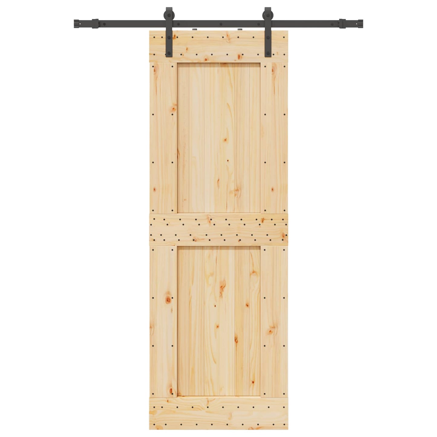 vidaXL Sliding Door NARVIK Natural and Black 80 x 210 cm (152.5 cm)