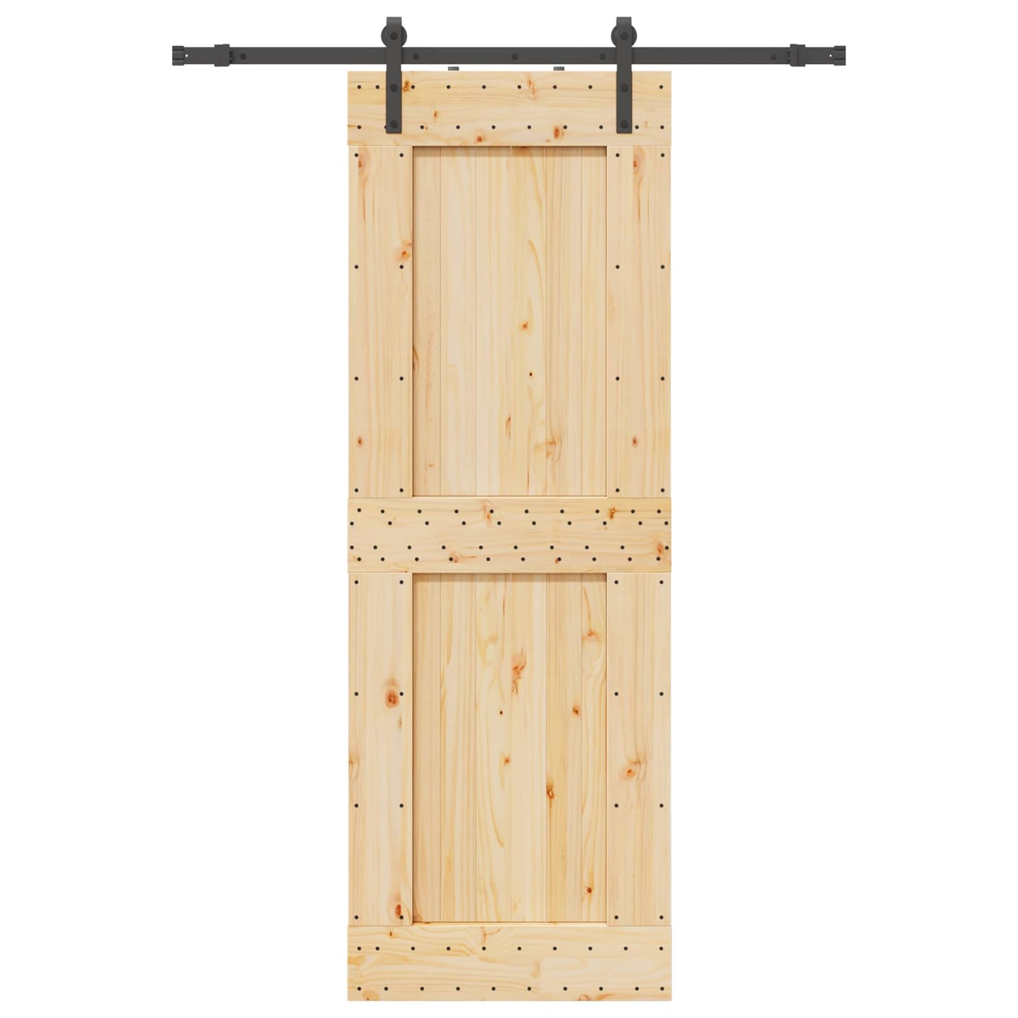 vidaXL Sliding Door NARVIK Natural and Black 85 x 210 cm (152.5 cm)
