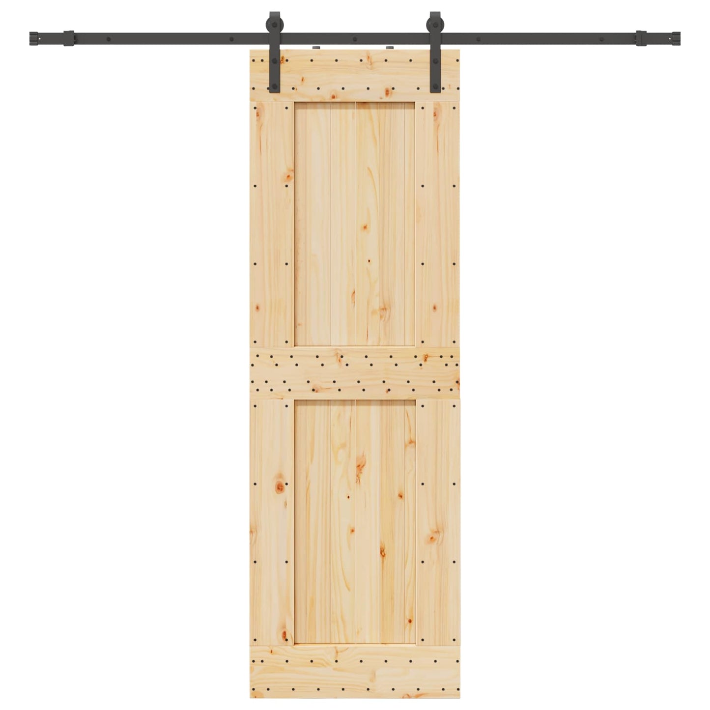 vidaXL Sliding Door NARVIK Natural and Black 70 x 210 cm (213.5 cm)