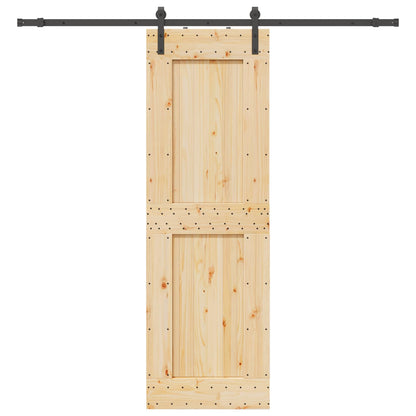 vidaXL Sliding Door NARVIK Natural and Black 70 x 210 cm (213.5 cm)