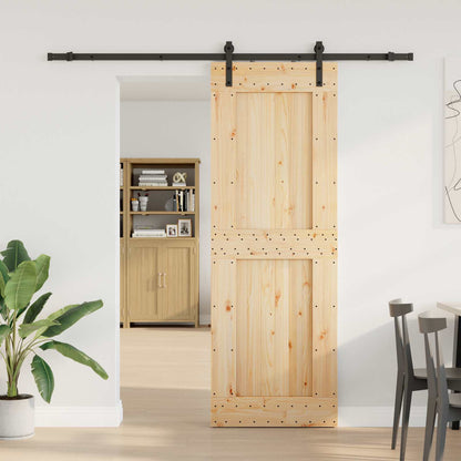 vidaXL Sliding Door NARVIK Natural and Black 80 x 210 cm (213.5 cm)