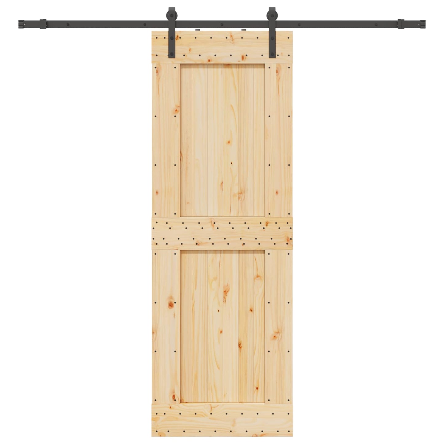 vidaXL Sliding Door NARVIK Natural and Black 80 x 210 cm (213.5 cm)
