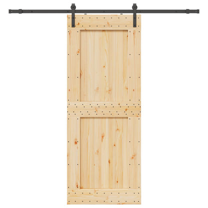 vidaXL Sliding Door NARVIK Natural and Black 90 x 210 cm (213.5 cm)