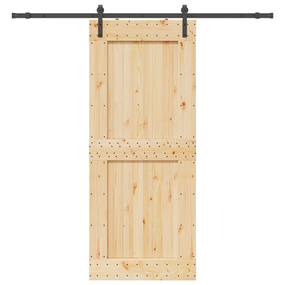 vidaXL Sliding Door NARVIK Natural and Black 95 x 210 cm (213.5 cm)