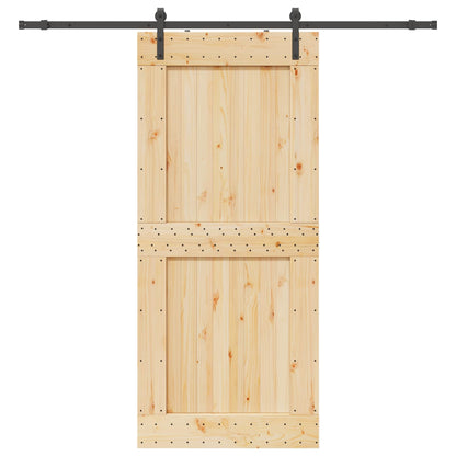 vidaXL Sliding Door NARVIK Natural and Black 100 x 210 cm (213.5 cm)