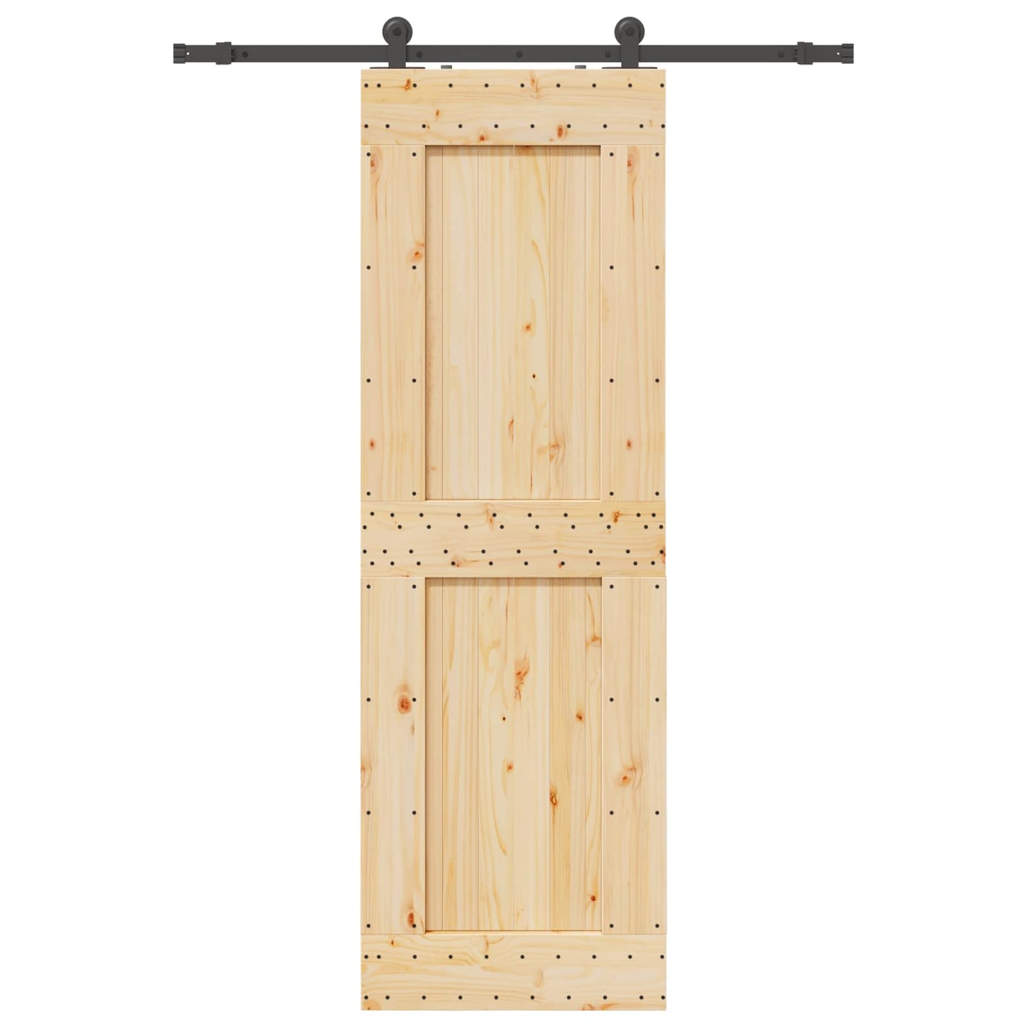 vidaXL Sliding Door NARVIK Natural and Black 70 x 210 cm (152.5 cm)