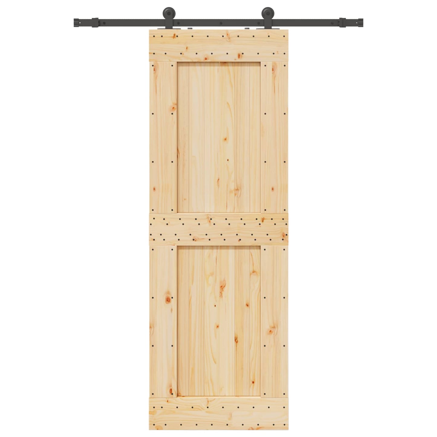 vidaXL Sliding Door NARVIK Natural and Black 80 x 210 cm (152.5 cm)