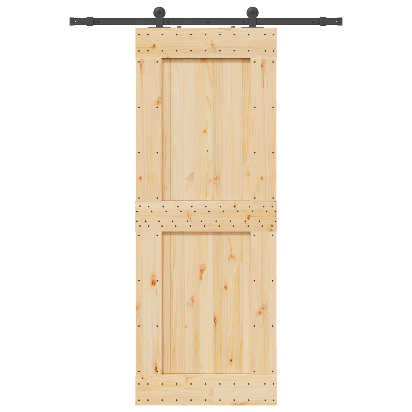 vidaXL Sliding Door NARVIK Natural and Black 85 x 210 cm (152.5 cm)