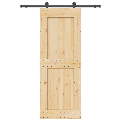 vidaXL Sliding Door NARVIK Natural and Black 85 x 210 cm (152.5 cm)