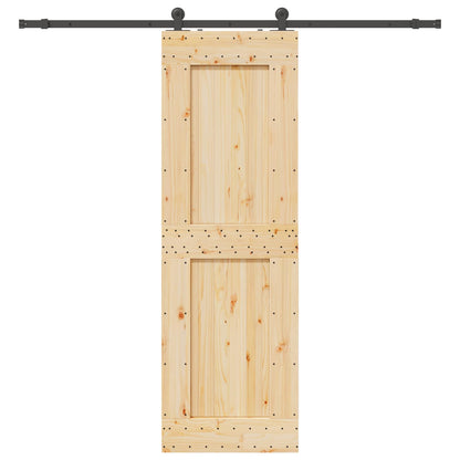 vidaXL Sliding Door NARVIK Natural and Black 70 x 210 cm (213.5 cm)