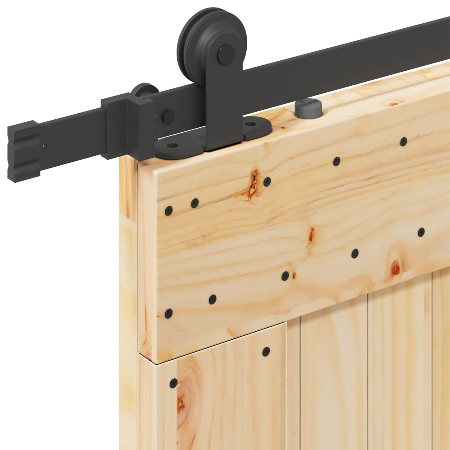 vidaXL Sliding Door NARVIK Natural and Black 80 x 210 cm (213.5 cm)