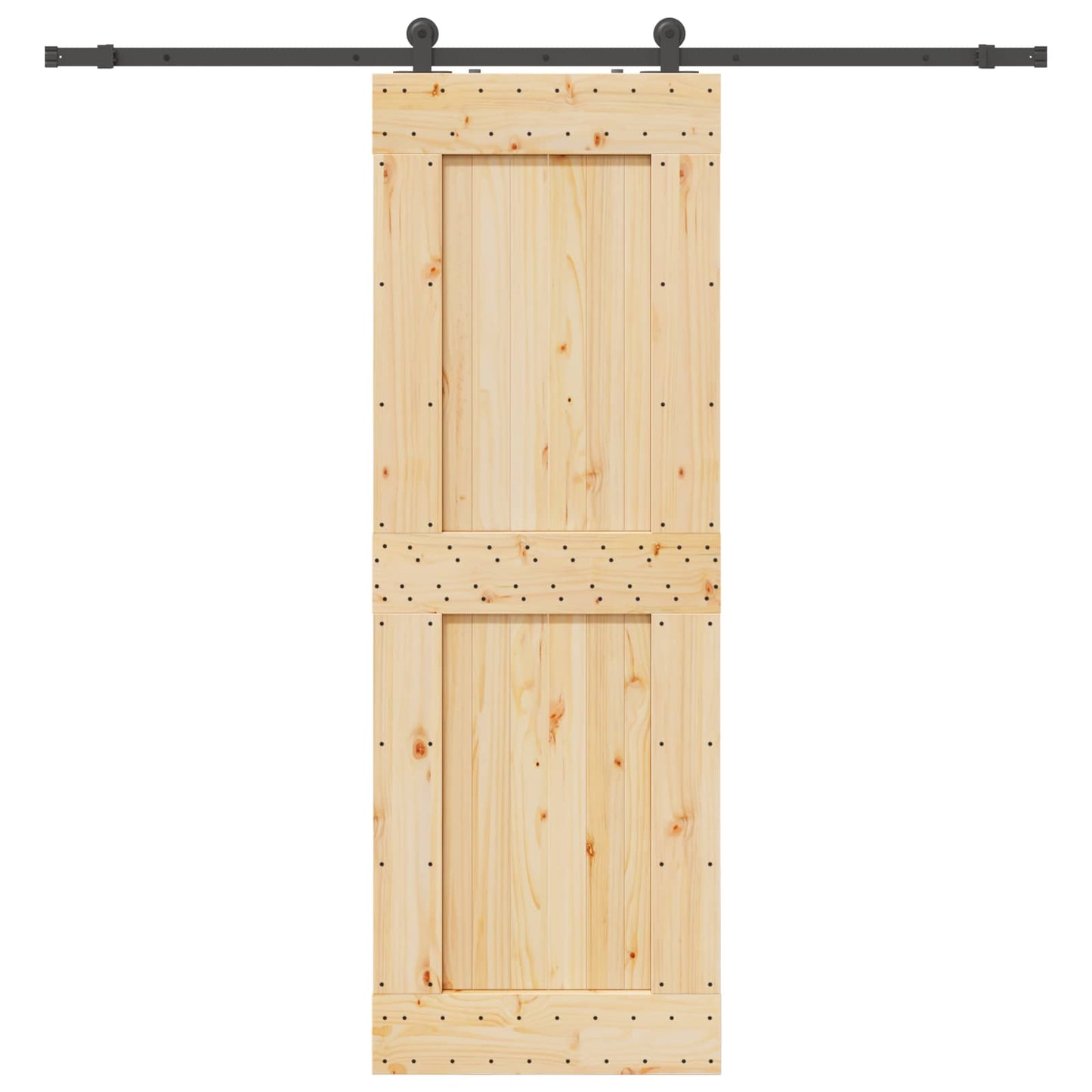 vidaXL Sliding Door NARVIK Natural and Black 80 x 210 cm (213.5 cm)