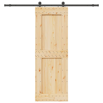 vidaXL Sliding Door NARVIK Natural and Black 80 x 210 cm (213.5 cm)