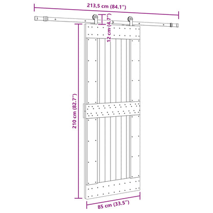 vidaXL Sliding Door NARVIK 85 x 210 cm (213.5 cm) Natural and Black