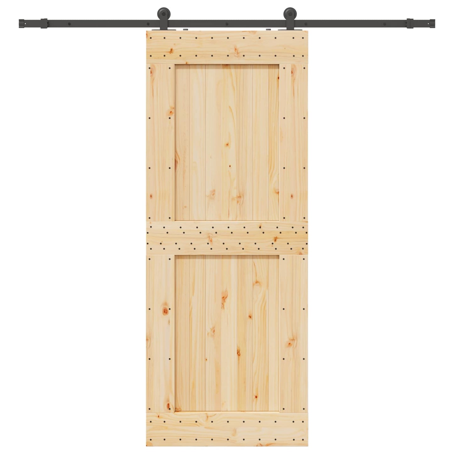 vidaXL Sliding Door NARVIK Natural and Black