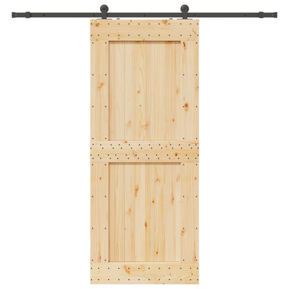 vidaXL Sliding Door NARVIK Natural and Black 95 x 210 cm (213.5 cm)