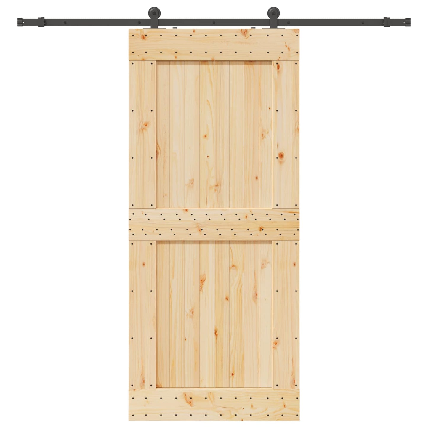 vidaXL Sliding Door NARVIK Natural and Black