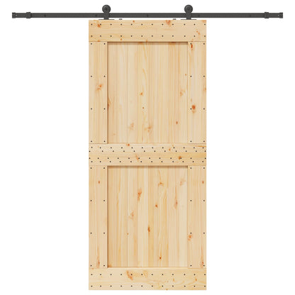 vidaXL Sliding Door NARVIK Natural and Black