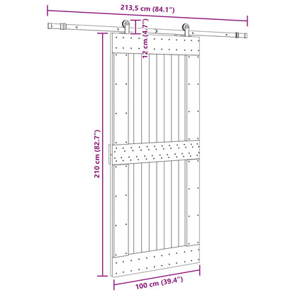 vidaXL Sliding Door NARVIK Natural and Black