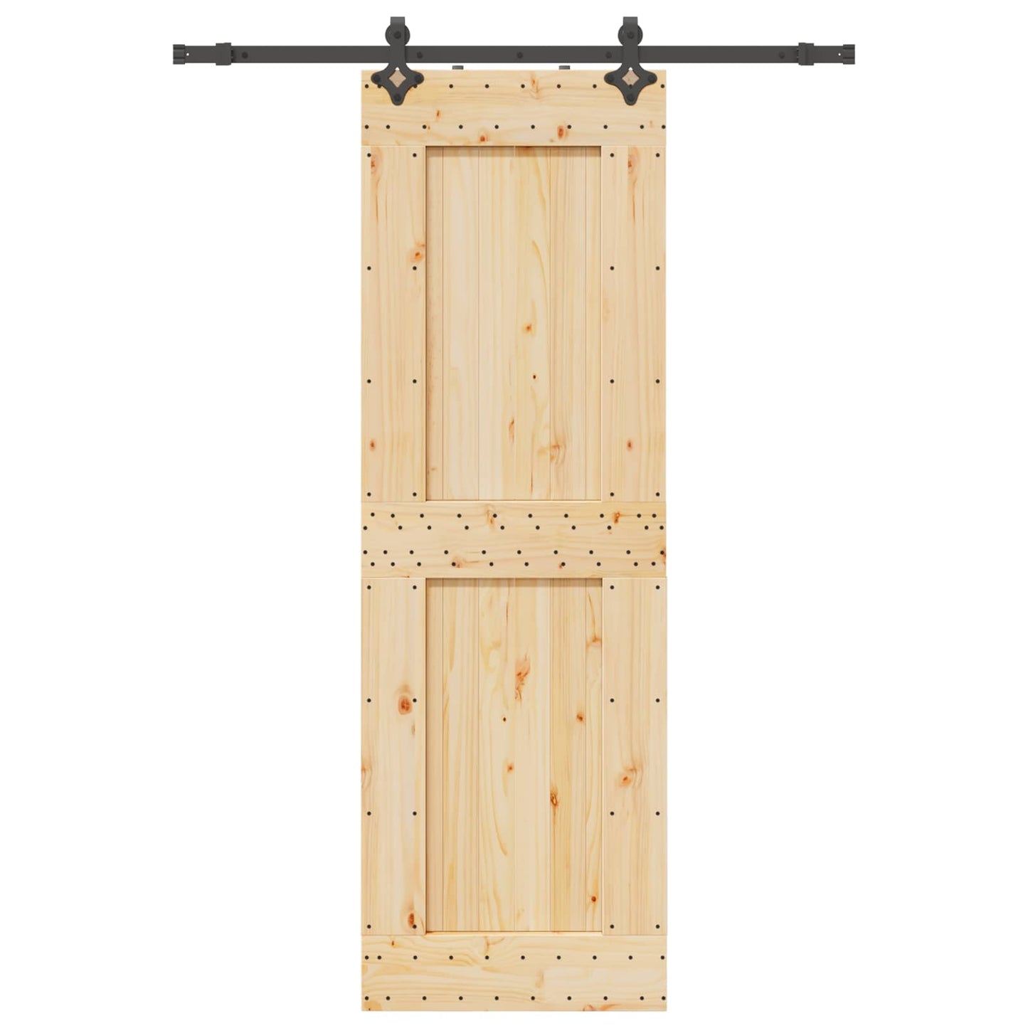 vidaXL Sliding Door NARVIK Natural and Black 70 x 210 cm (152.5 cm)
