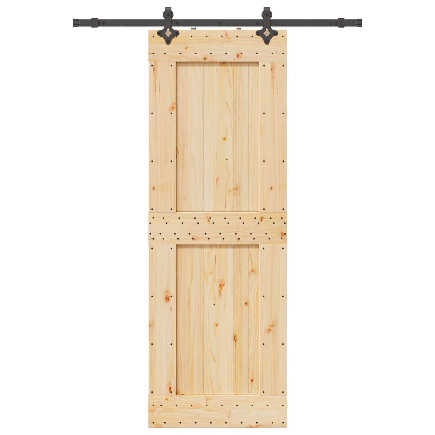 vidaXL Sliding Door NARVIK Natural and Black 80 x 210 cm (152.5 cm)