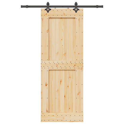 vidaXL Sliding Door NARVIK Natural and Black 85 x 210 cm (152.5 cm)