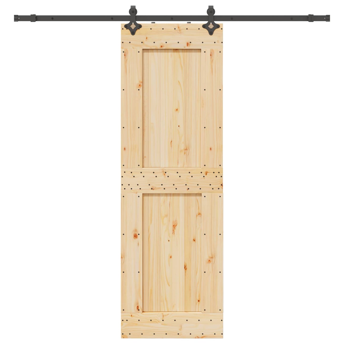 vidaXL Sliding Door NARVIK Natural and Black 70 x 210 cm (213.5 cm)