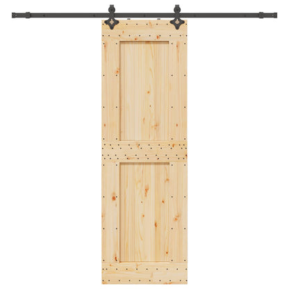 vidaXL Sliding Door NARVIK Natural and Black 70 x 210 cm (213.5 cm)