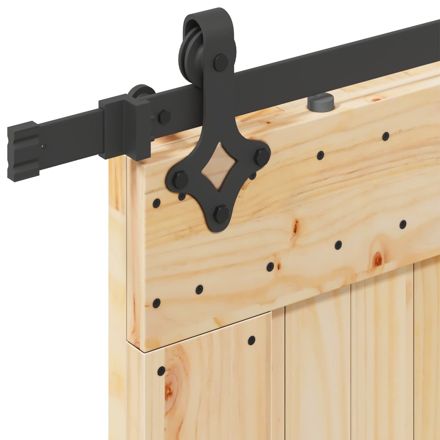 vidaXL Sliding Door NARVIK Natural and Black 80 x 210 cm (213.5 cm)