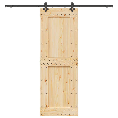 vidaXL Sliding Door NARVIK Natural and Black 80 x 210 cm (213.5 cm)